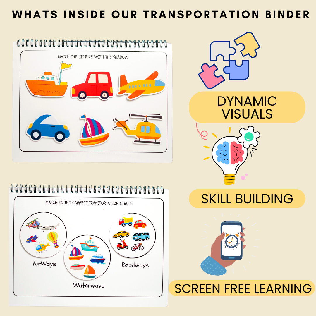 Pack of 7 Activity Binder with Shapes Ring Binder & 2D Tracing Shapes Worksheet - Little Learners World