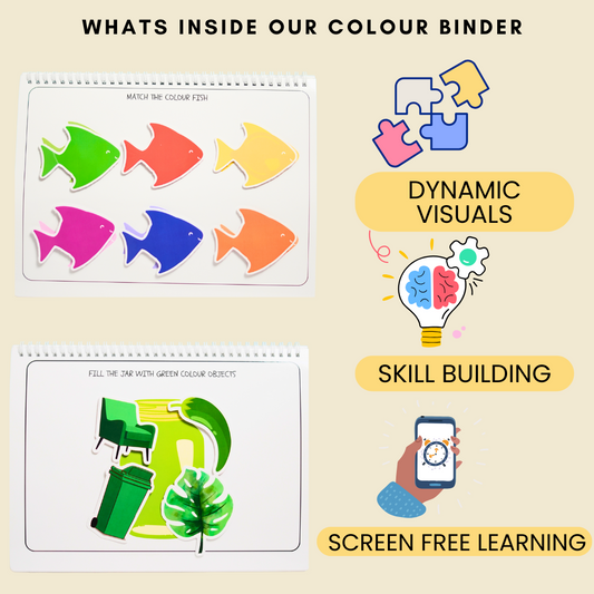 Pack of 7 Activity Binder with Shapes Ring Binder & 2D Tracing Shapes Worksheet - Little Learners World