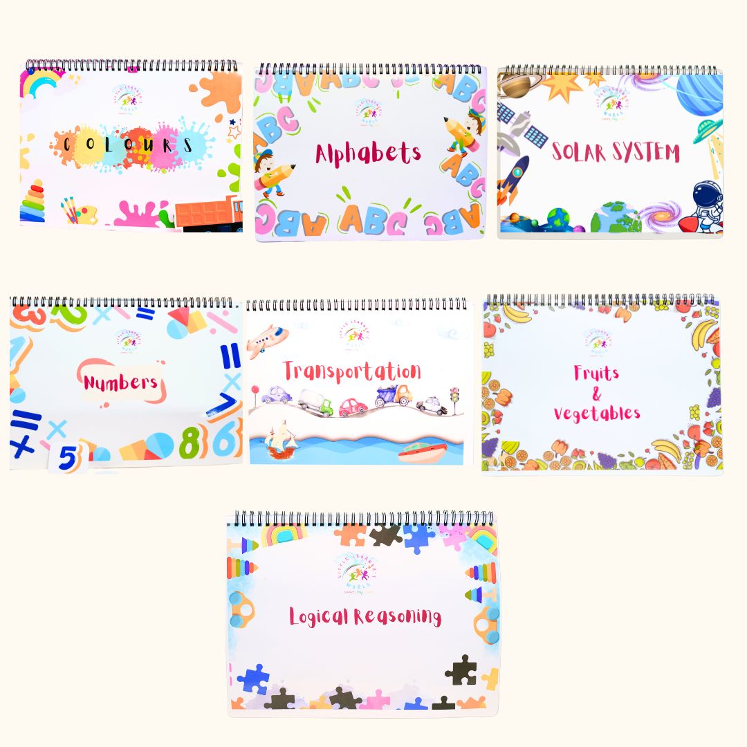 Pack of 7 Activity Binder with Shapes Ring Binder & 2D Tracing Shapes Worksheet - Little Learners World