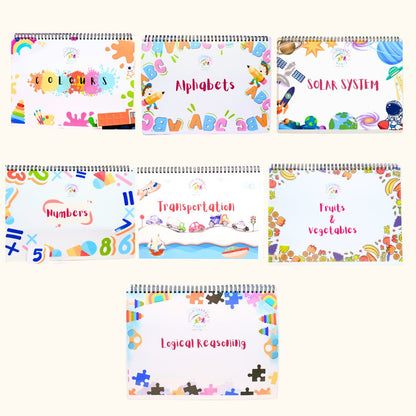 Pack of 7 Activity Binder with Shapes Ring Binder & 2D Tracing Shapes Worksheet - Little Learners World