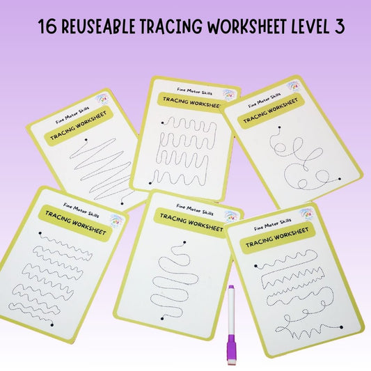 Reusable Tracing Worksheet ( Stage 3 ) - Little Learners World