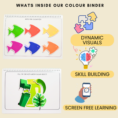 Pack of 7 Activity Binder with Shapes Ring Binder & 2D Tracing Shapes Worksheet - Little Learners World