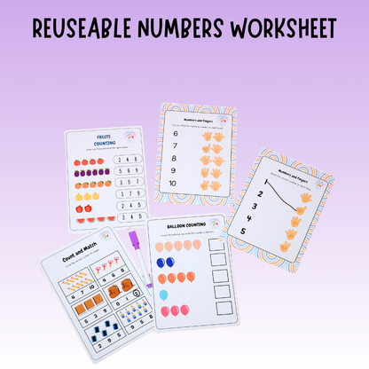 Reusable Numbers Worksheet - Little Learners World