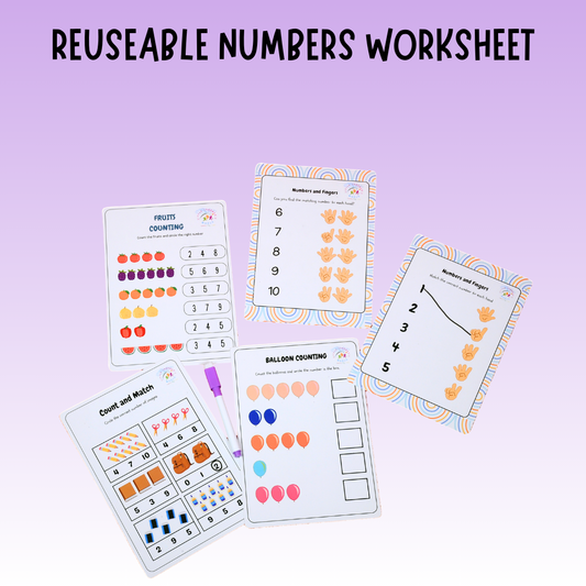 Reusable Numbers Worksheet - Little Learners World