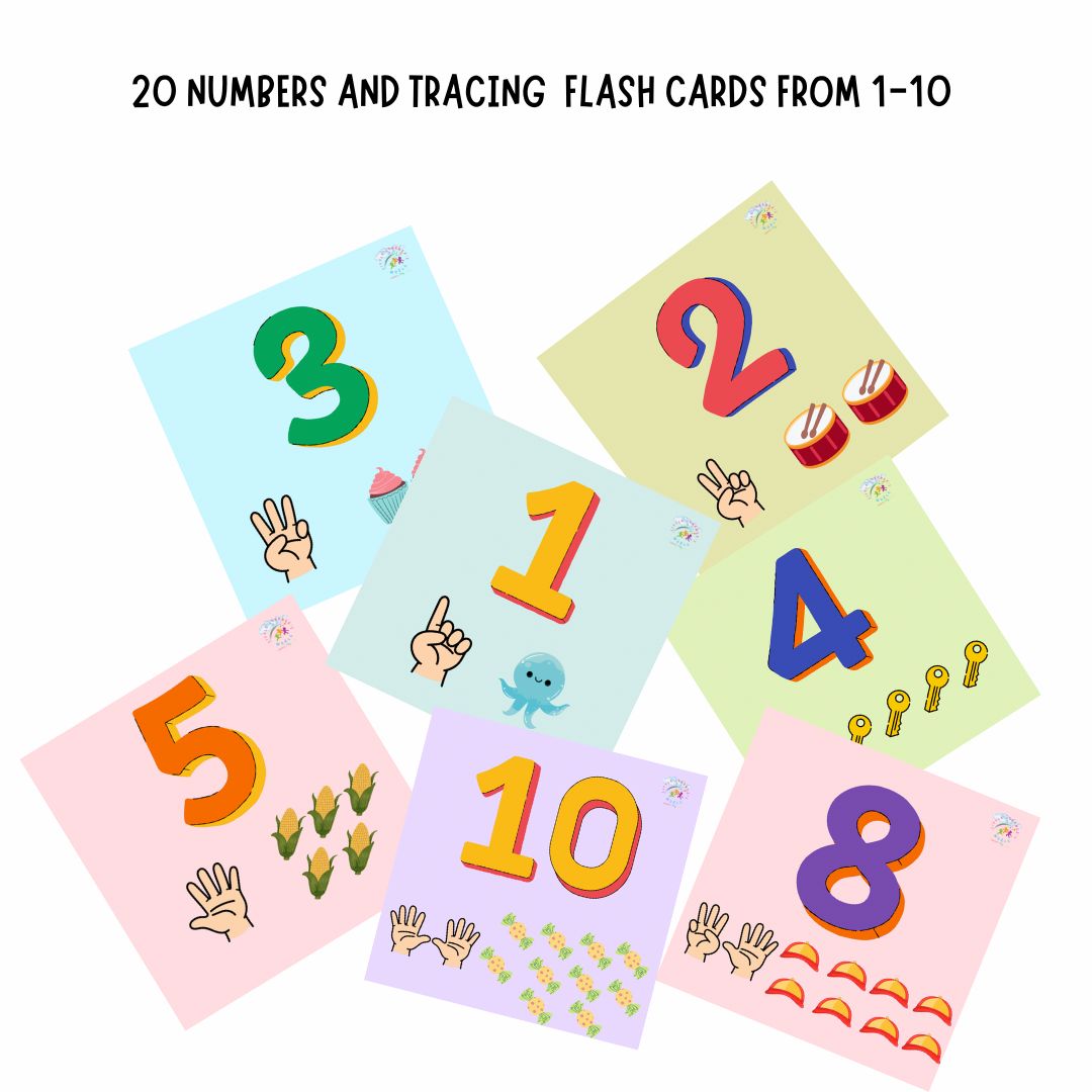 Numbers and Tracing Flash Cards ( 1-10 ) - Little Learners World