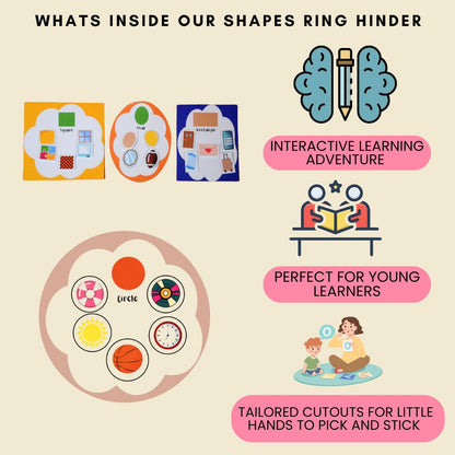 Shapes Learning Ring Binder & 2D Shapes Tracing Flash Cards Set - Little Learners World