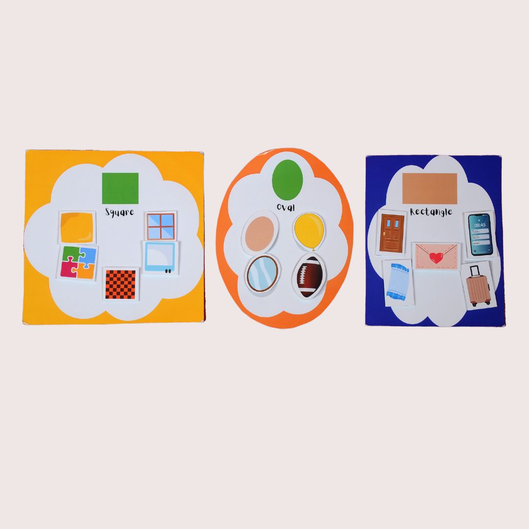 Shapes Learning Ring Binder & 2D Shapes Tracing Flash Cards Set - Little Learners World